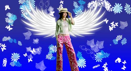 Photoshop给漂亮MM打造天使翅膀